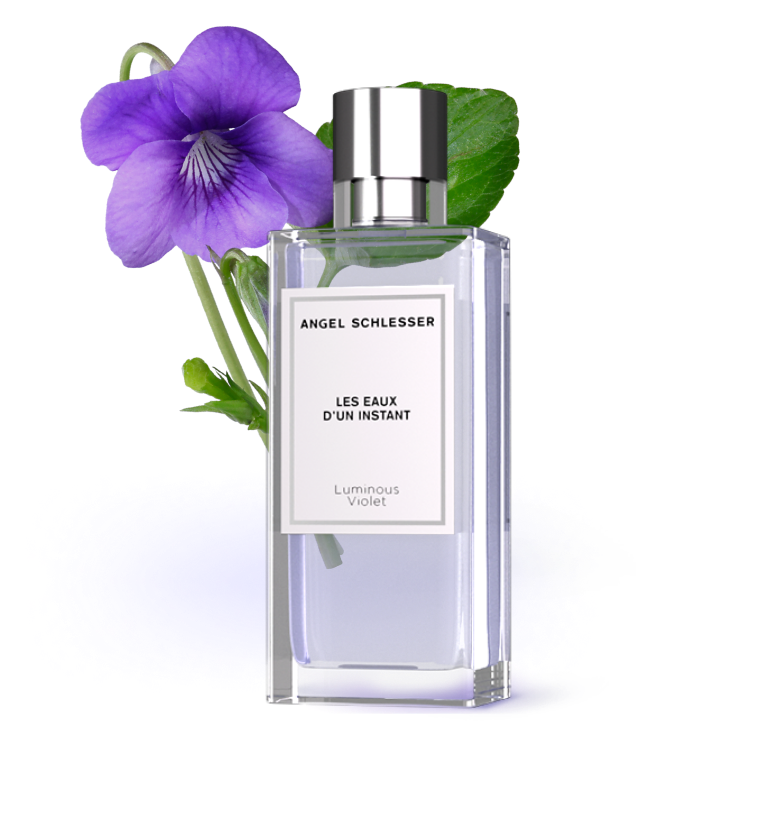 Angel Schlesser Parfums boccetta Luminous violet con fiore di violetta